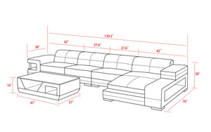 Zakary Leather Sectional with Storage