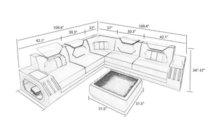 Sahara Leather Corner Sectional with Adjustable Headrest