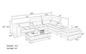 Erial Modern Leather Sectional