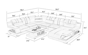 Yuli Modern U Shape Leather Sectional