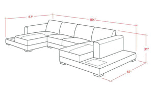 Corbin Leather Sectional with LED Light