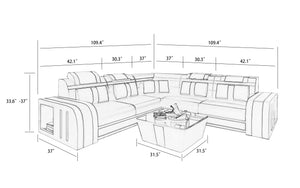 Ralutic Leather Corner Sectional with Side Storage