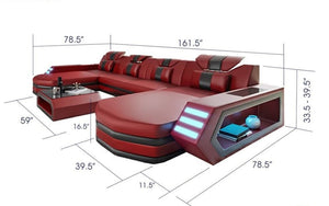 Keenan Modern U Shape Sectional with LED Lights