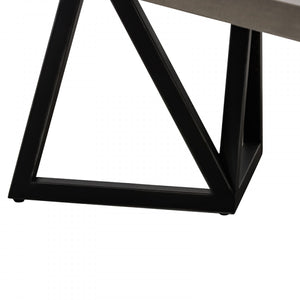 Rodipo Modern Concrete & Black Metal Coffee Table