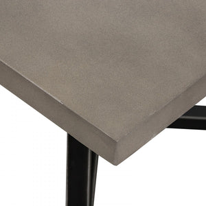 Rodipo Modern Concrete & Black Metal Coffee Table