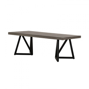 Rodipo Modern Concrete & Black Metal Coffee Table