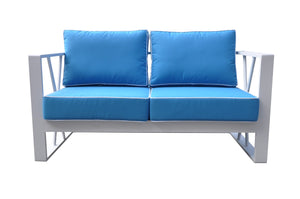 Ploto Outdoor Blue & White Sofa Set