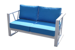 Ploto Outdoor Blue & White Sofa Set