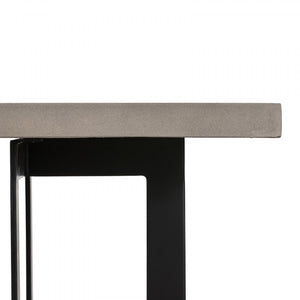 Sora Modern Concrete & Black Metal Coffee Table