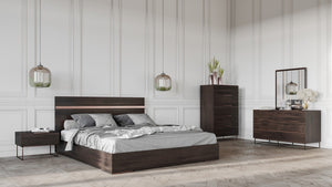 Bertin Italian Modern Dark Rovere Chest