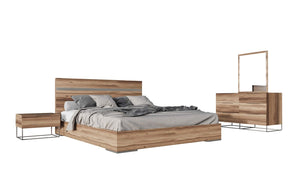 Labolita Italian Modern Light Oak Bed