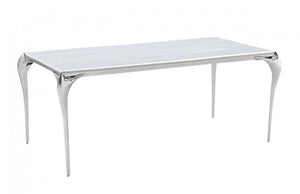 Constance Modern Faux Marble & Stainless Steel Dining Table